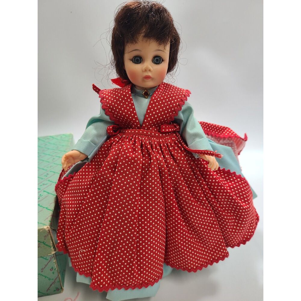 Vtg Madame Alexander Little Women 12" "Jo" 1225 Doll Red Polka Dot Dress w/ Box